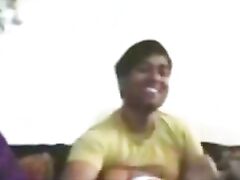Indian college couple Deepti and Tinku enjoying foreplay session in lounge recorded on cam.